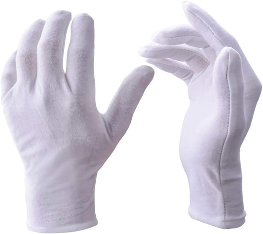 White Cotton Gloves for Handling Silver – Lint-Free & Soft Touch
